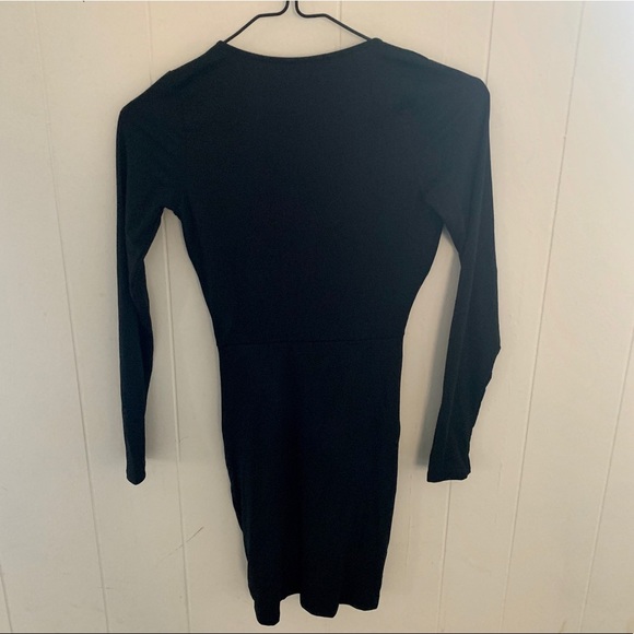 🔥 Long Sleeve Deep-V High Slit Dress - XS NWT - Picture 5 of 6